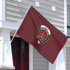 Kelly of Sleat Red Tartan Crest House Flag