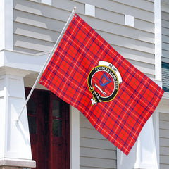Rose Modern Tartan Crest House Flag