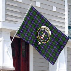 Russell Modern Tartan Crest House Flag