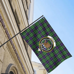 Leslie Hunting Tartan Crest House Flag