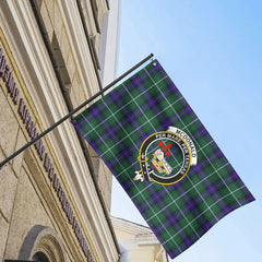 McDonald of the Isles Hunting Modern Tartan Crest House Flag