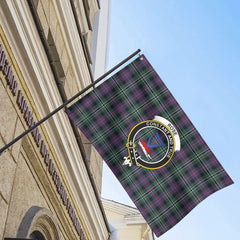 Rose Hunting Modern Tartan Crest House Flag