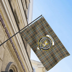 Stewart Hunting Weathered Tartan Crest House Flag