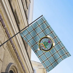 Thomson Blue Tartan Crest House Flag