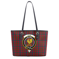 Lyle Tartan Crest Leather Tote Bag