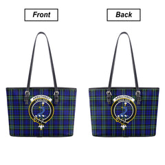 Arbuthnot Modern Tartan Crest Leather Tote Bag