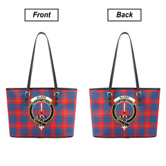 Blane Tartan Crest Leather Tote Bag