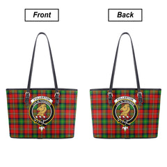 Fullerton Tartan Crest Leather Tote Bag