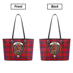 Leslie Modern Tartan Crest Leather Tote Bag