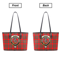 MacBean Tartan Crest Leather Tote Bag