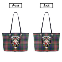 MacFarlane Hunting Modern Tartan Crest Leather Tote Bag