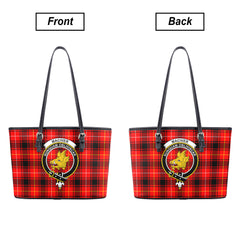 MacIver Modern Tartan Crest Leather Tote Bag