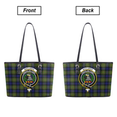 MacLaren Modern Tartan Crest Leather Tote Bag