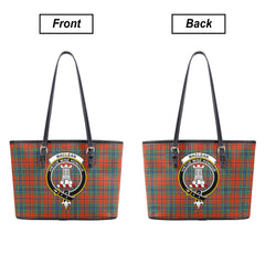 MacLean of Duart Ancient Tartan Crest Leather Tote Bag