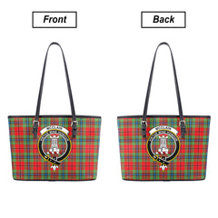 McClain of Duart Modern Tartan Crest Leather Tote Bag