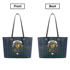 Sinclair Hunting Modern Tartan Crest Leather Tote Bag