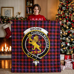 Brown Modern Tartan Crest Quilt