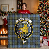Campbell Faded Tartan Crest Quilt