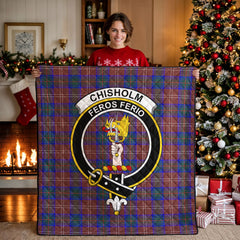 Chisholm Hunting Modern Tartan Crest Quilt