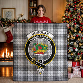 Douglas Grey Modern Tartan Crest Quilt