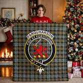 Farquharson Weathered Tartan Crest Quilt