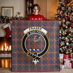 Fraser (of Lovat) Hunting Modern Tartan Crest Quilt