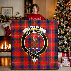 Fraser (of Lovat) Modern Tartan Crest Quilt