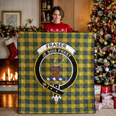 Fraser (of Lovat) Yellow Tartan Crest Quilt