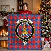 Galloway Red Tartan Crest Quilt