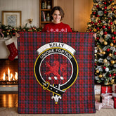 Kelly of Sleat Red Tartan Crest Quilt