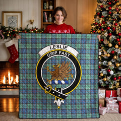 Leslie Hunting Ancient Tartan Crest Quilt