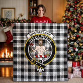 MacFarlane Black - White Tartan Crest Quilt