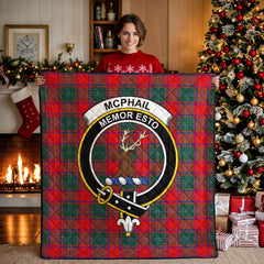 McPhail Clan Tartan Crest Quilt