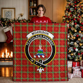 Morrison Red Modern Tartan Crest Quilt