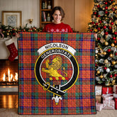 Nicolson Ancient Old Tartan Crest Quilt