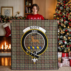 Scott Green Weathered Tartan Crest Quilt