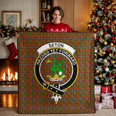 Seton Hunting Modern Tartan Crest Quilt