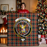 Stewart Black Tartan Crest Quilt