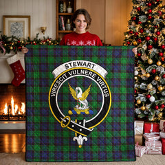 Stewart Old Modern Tartan Crest Quilt