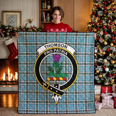 Thomson Blue Tartan Crest Quilt