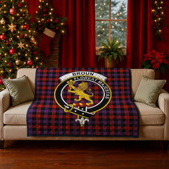 Broun Modern Tartan Crest Quilt