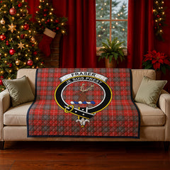 Fraser (of Lovat) Weathered Tartan Crest Quilt