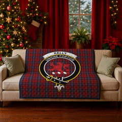 Kelly of Sleat Red Tartan Crest Quilt