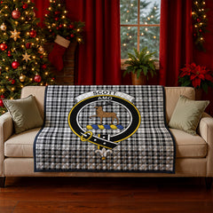 Scott Black & White Modern Tartan Crest Quilt