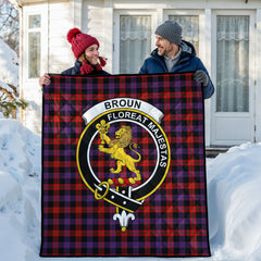 Broun Modern Tartan Crest Quilt