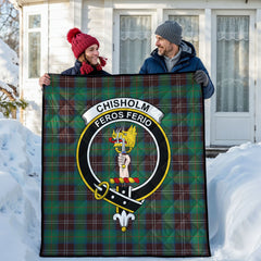Chisholm Hunting Ancient Tartan Crest Quilt