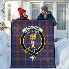 Chisholm Hunting Modern Tartan Crest Quilt