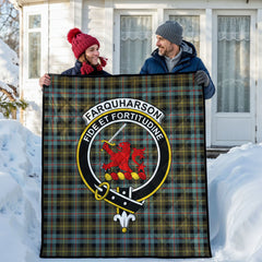 Farquharson Weathered Tartan Crest Quilt