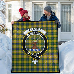 Fraser (of Lovat) Yellow Tartan Crest Quilt