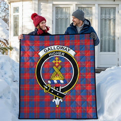 Galloway Red Tartan Crest Quilt